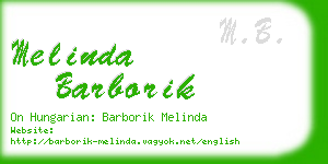 melinda barborik business card